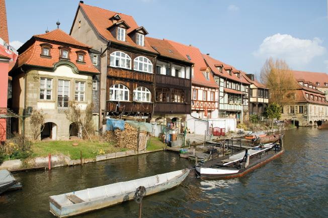 Bamberg Deutschland Haeuser vom Fluss